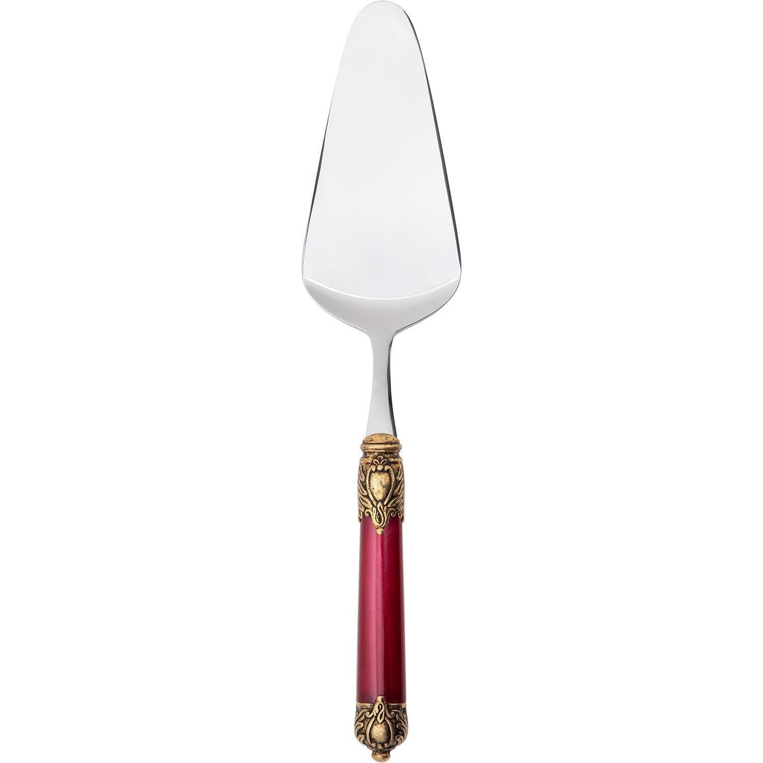 Rinascimento Gold ring Cake Server - Burgundy