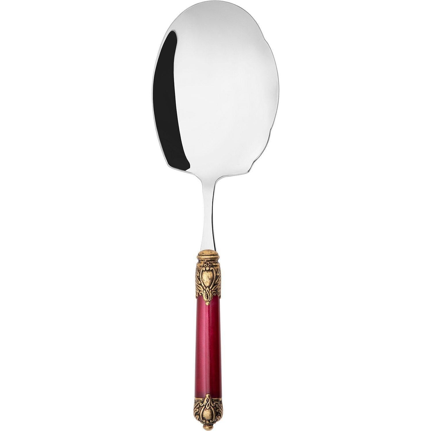Rinascimento Gold ring Kebab Serving Spoon - Burgundy
