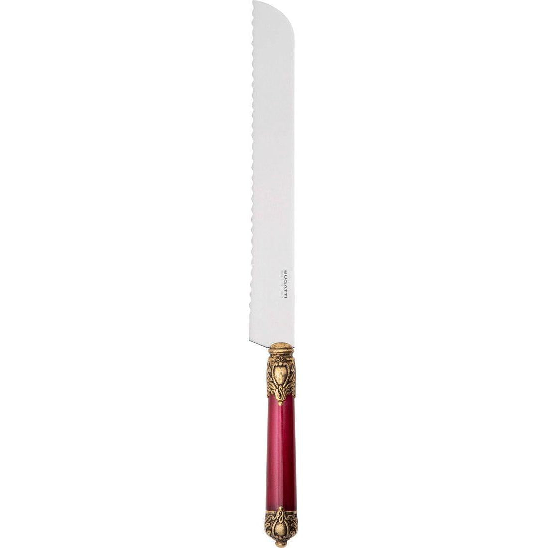 Rinascimento Gold ring Bread Knife - Burgundy