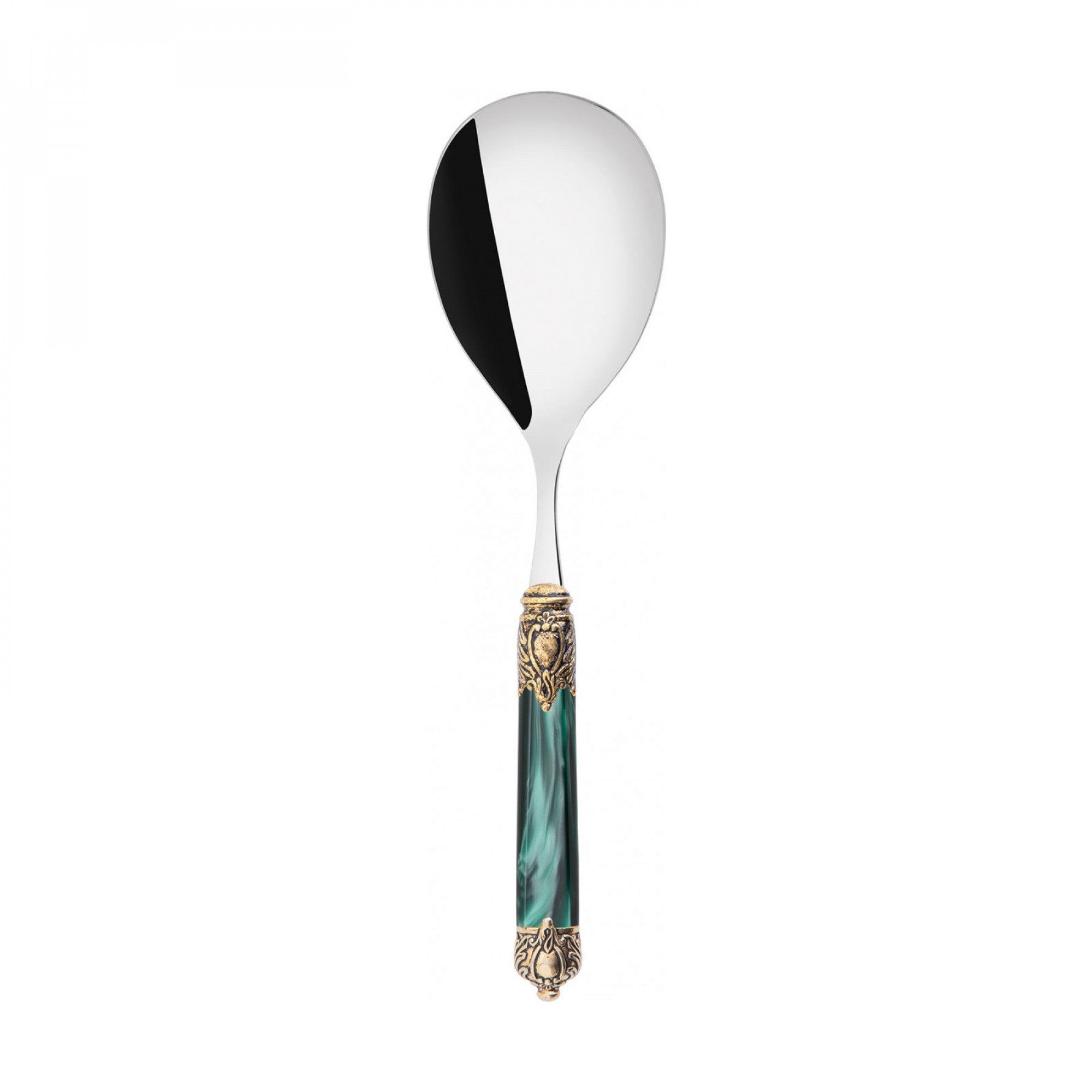 Rinascimento Gold ring Rice Casserole Serving Spoon - Emerald Green