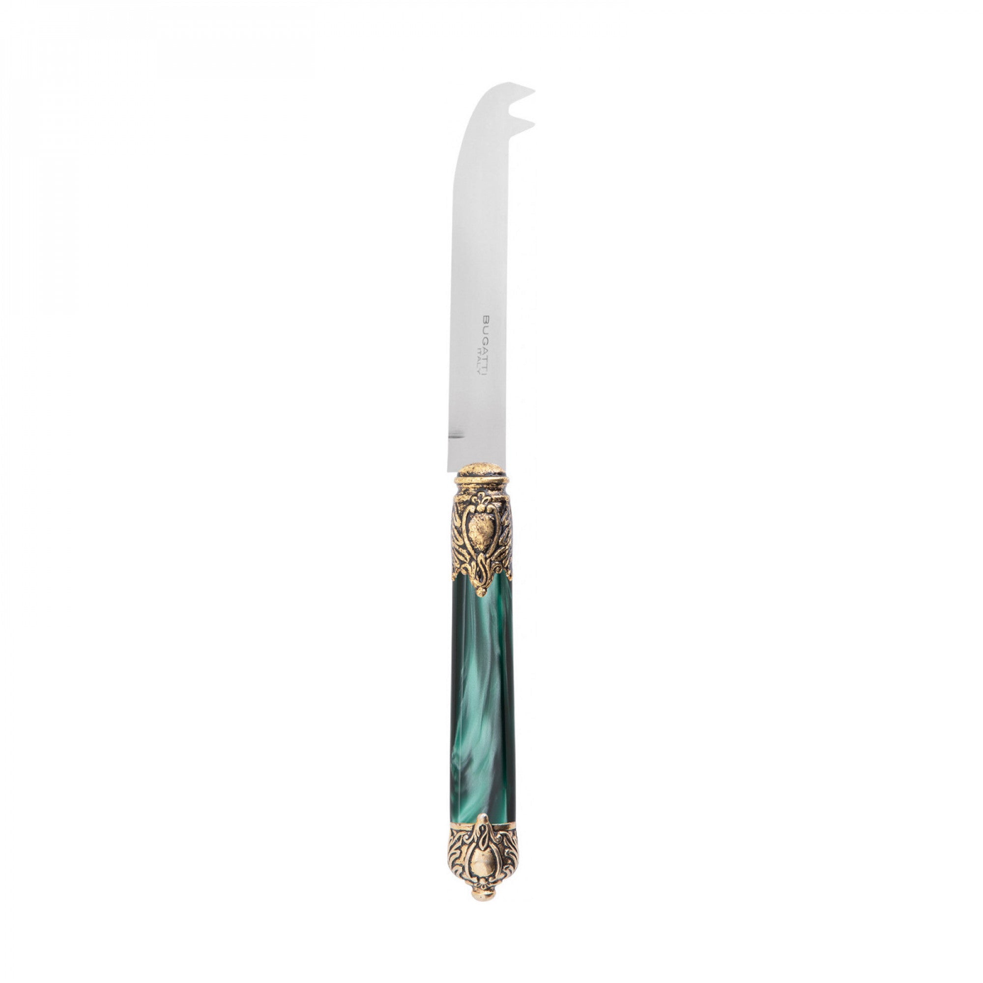 Rinascimento Gold ring Cheese Knife 23 cm (9.05 Inch) - Emerald Green