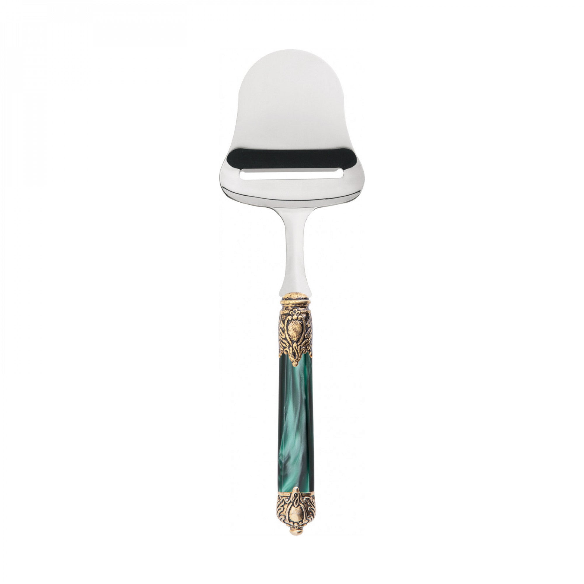 Rinascimento Gold ring Cheese Slicer - Emerald Green
