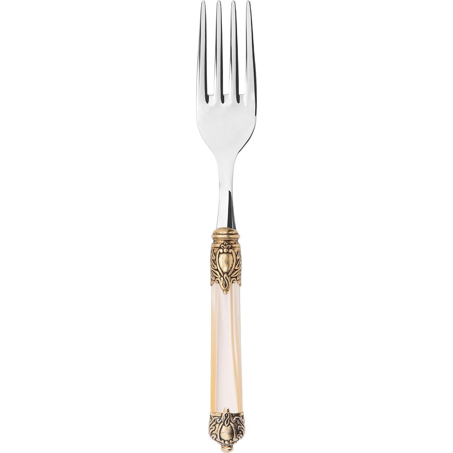 Rinascimento Gold ring Serving Fork - Ivory