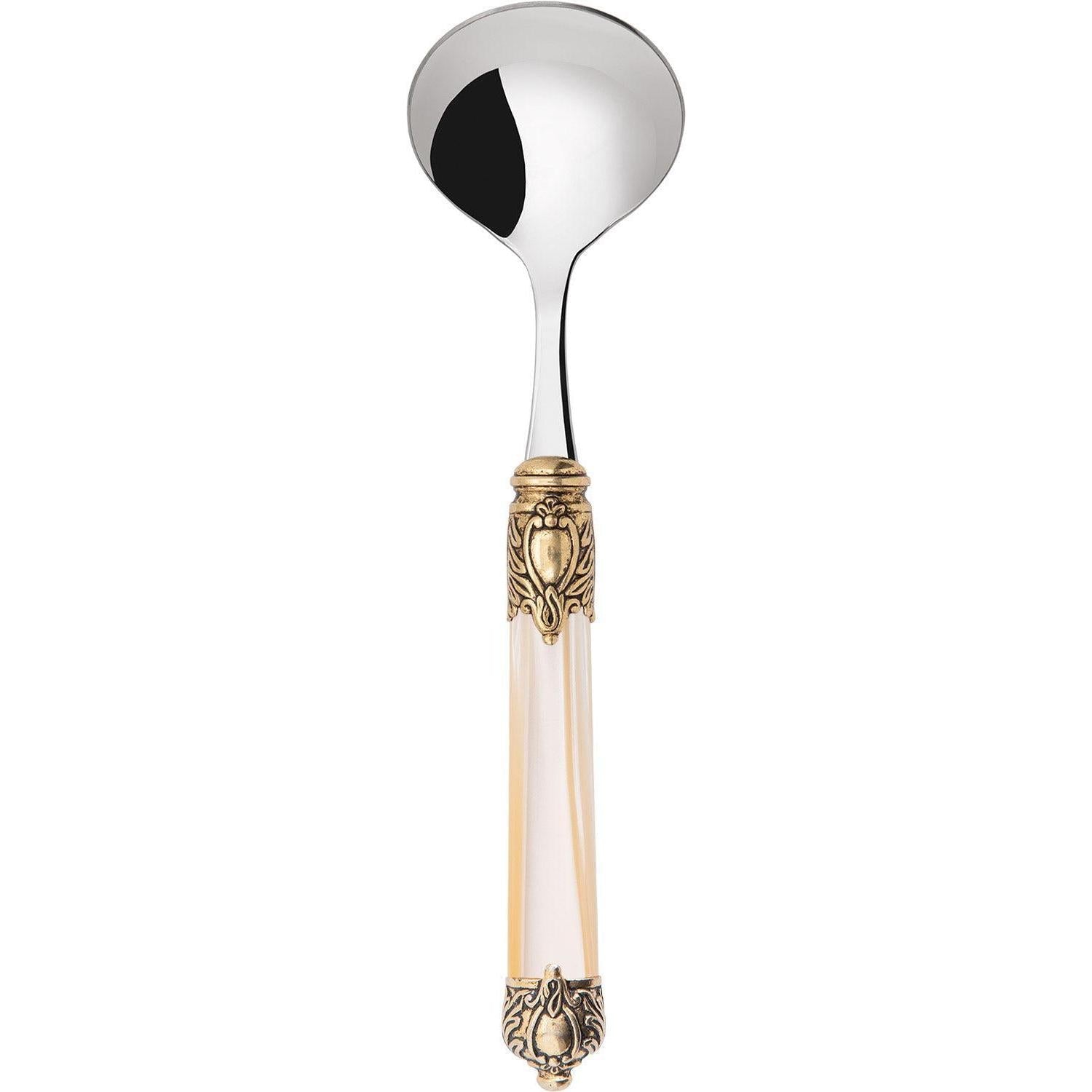 Rinascimento Gold ring Sauce Ladle - Ivory