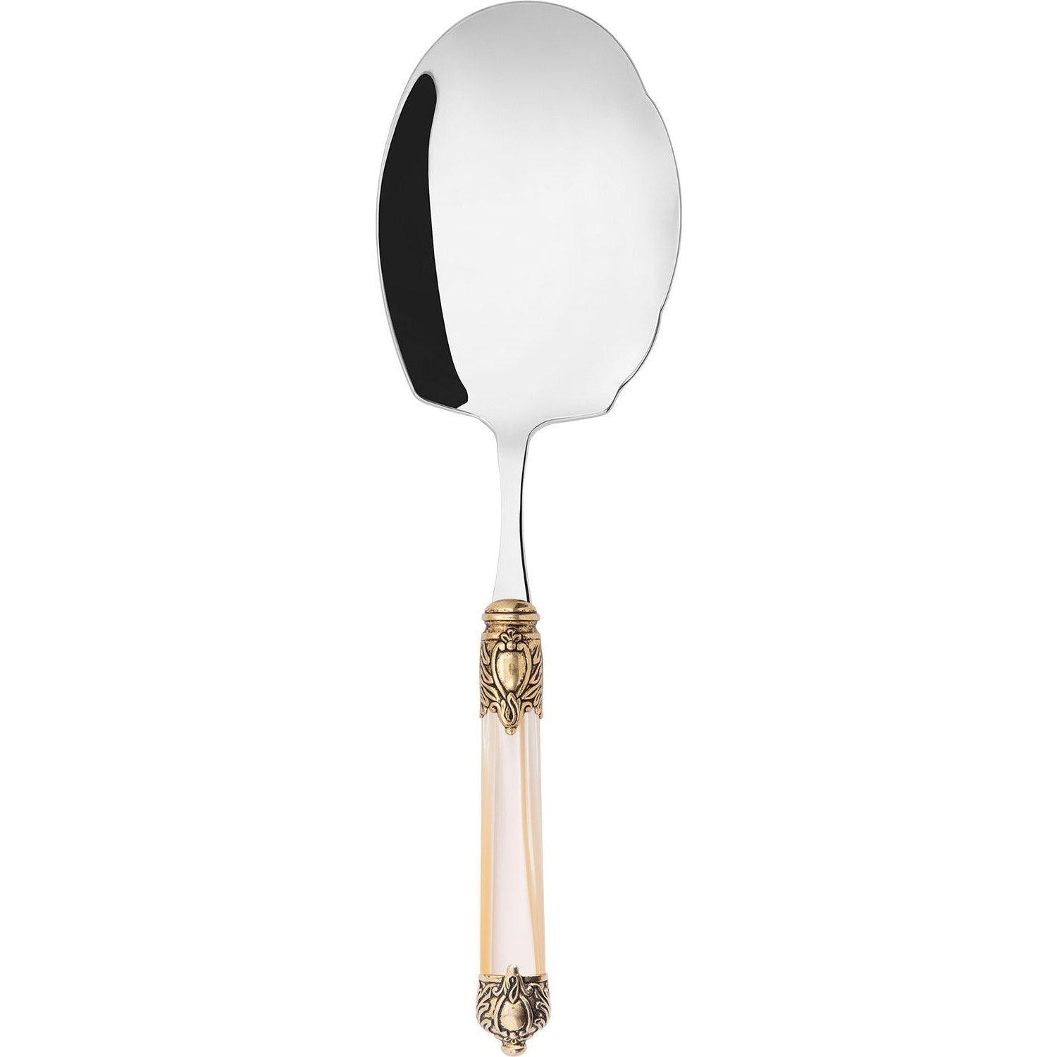 Rinascimento Gold ring Kebab Serving Spoon - Ivory