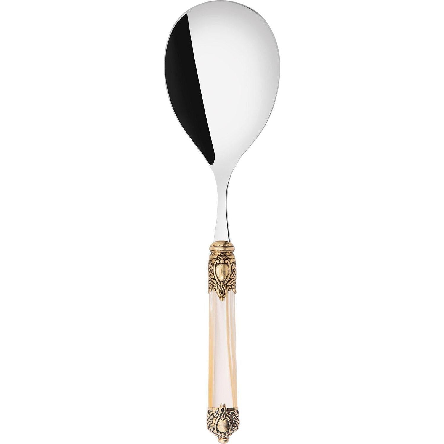 Rinascimento Antique Gold Rice Casserole Serving Spoon - Ivory-Casa Bugatti USA
