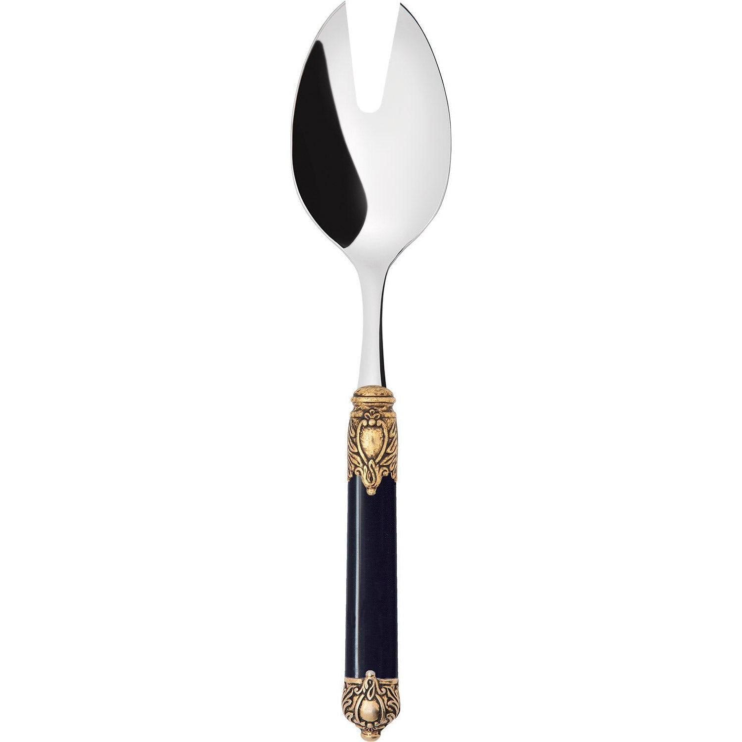 Rinascimento Gold ring Salad Serving Fork - Black