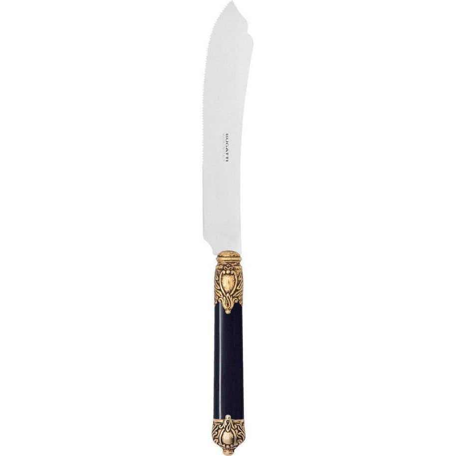 Rinascimento Antique Gold Cake Knife 28 cm (11.02 Inch) - Black-Casa Bugatti USA