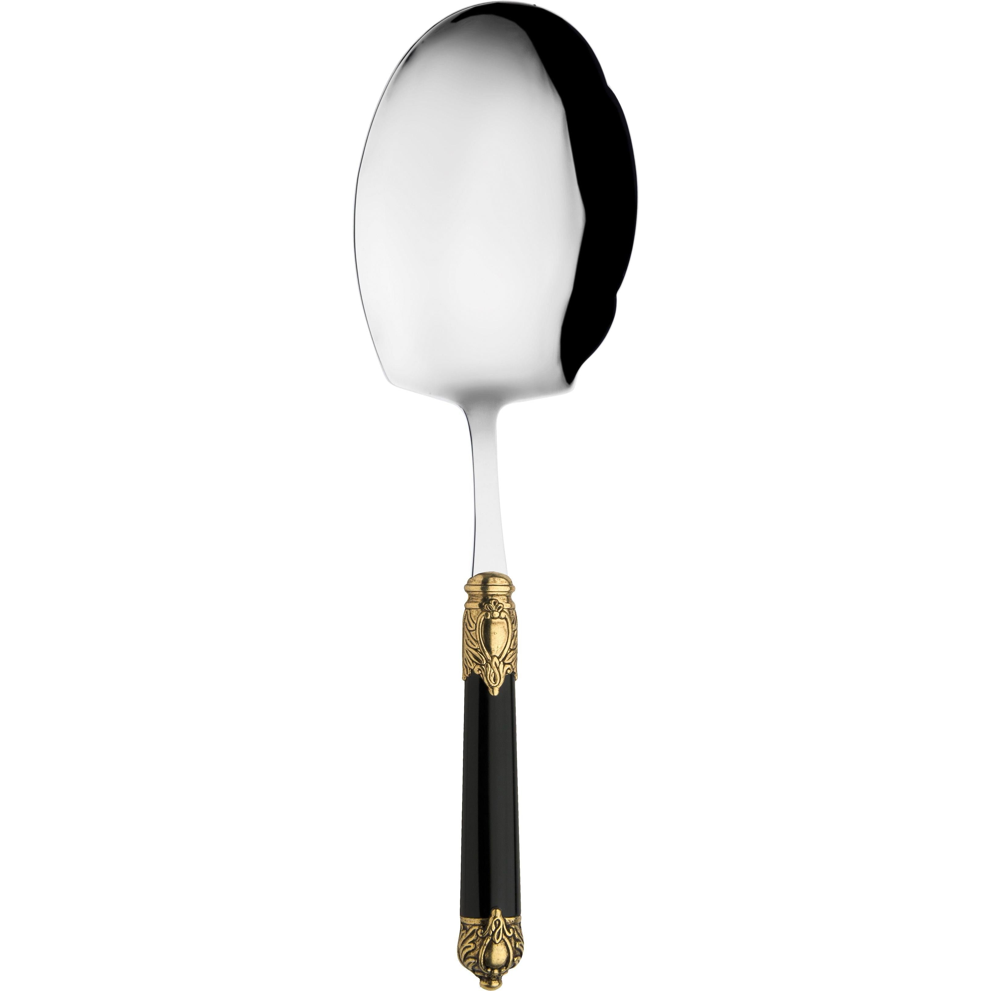 Rinascimento Gold ring Kebab Serving Spoon - Black