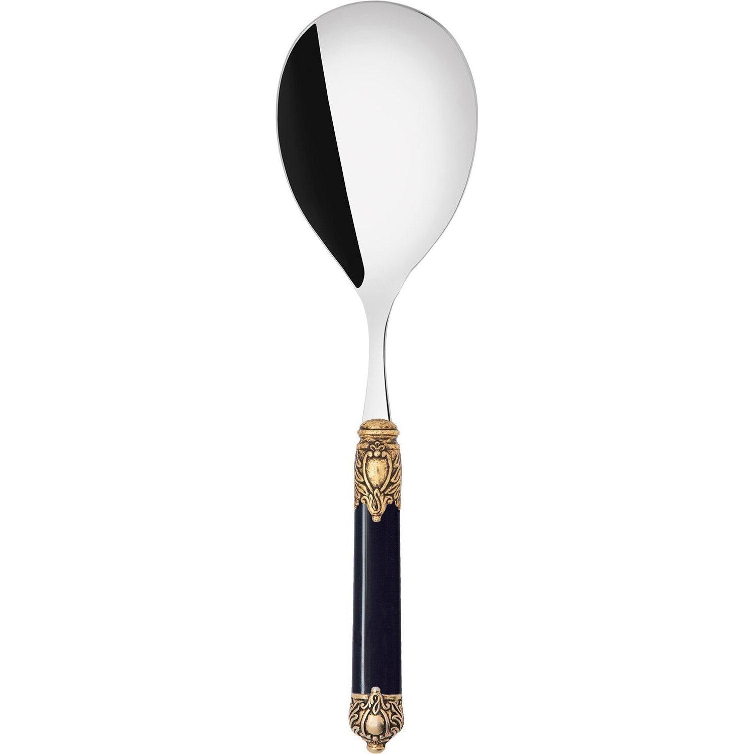 Rinascimento Antique Gold Rice Casserole Serving Spoon - Black-Casa Bugatti USA