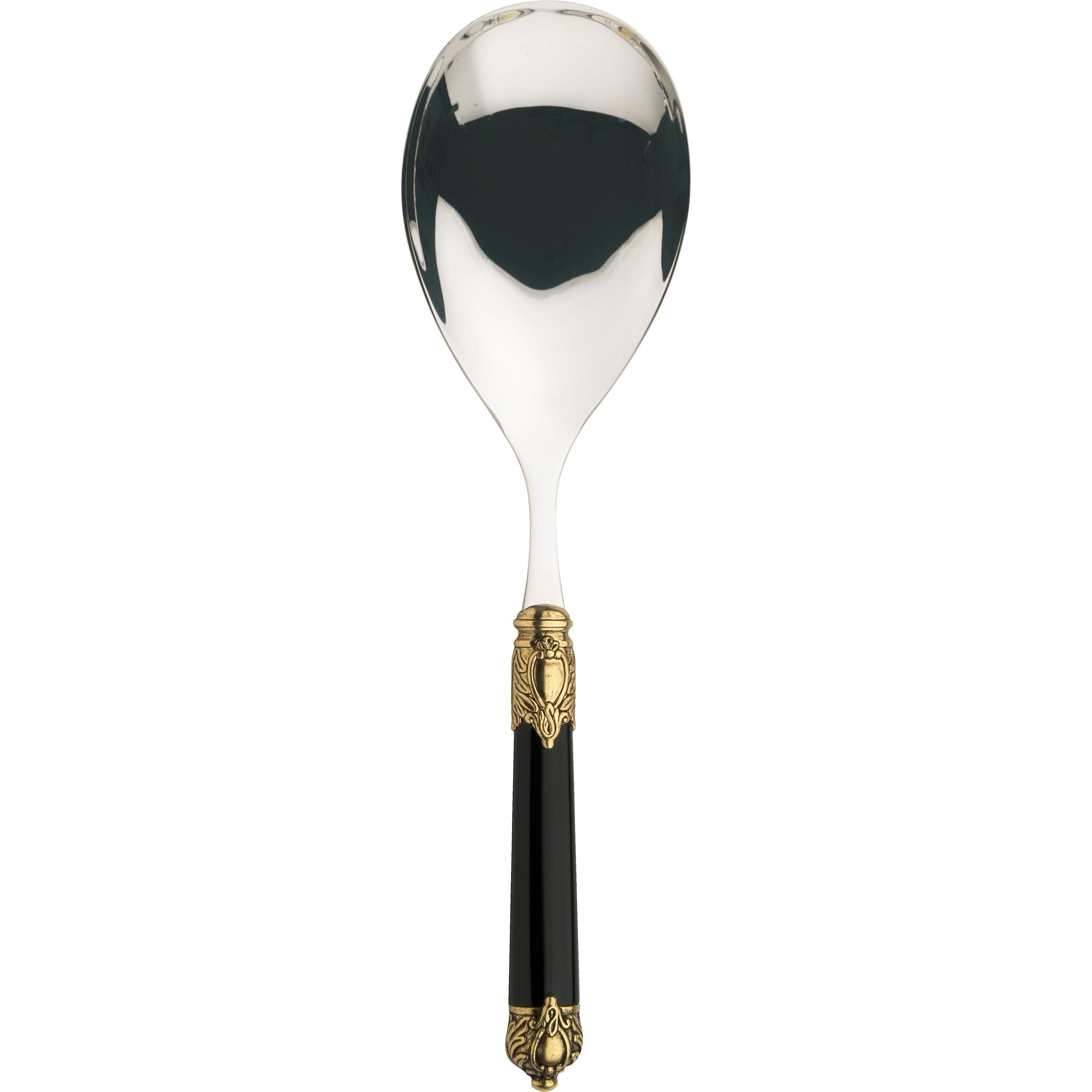 Rinascimento Antique Gold Rice Casserole Serving Spoon - Black-Casa Bugatti USA