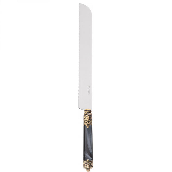 Rinascimento Antique Gold Bread Knife, Black — Casa Bugatti