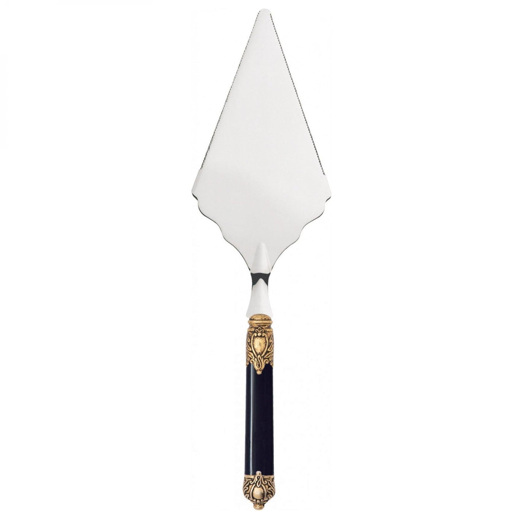 Rinascimento Gold ring Big Cake Server Serrated - Black