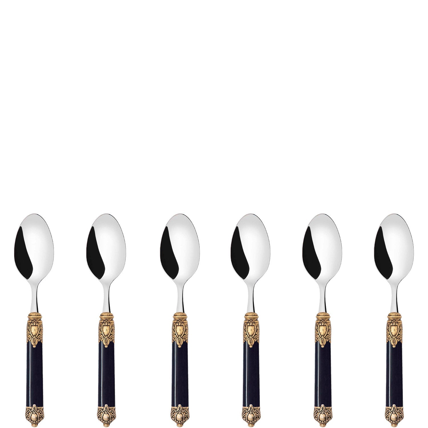 Rinascimento Antique Gold Coffee Spoon Set, Black — Casa Bugatti