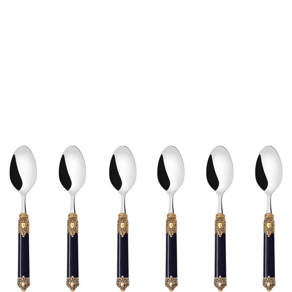 Rinascimento Antique Gold Coffee Spoon Set, Black — Casa Bugatti