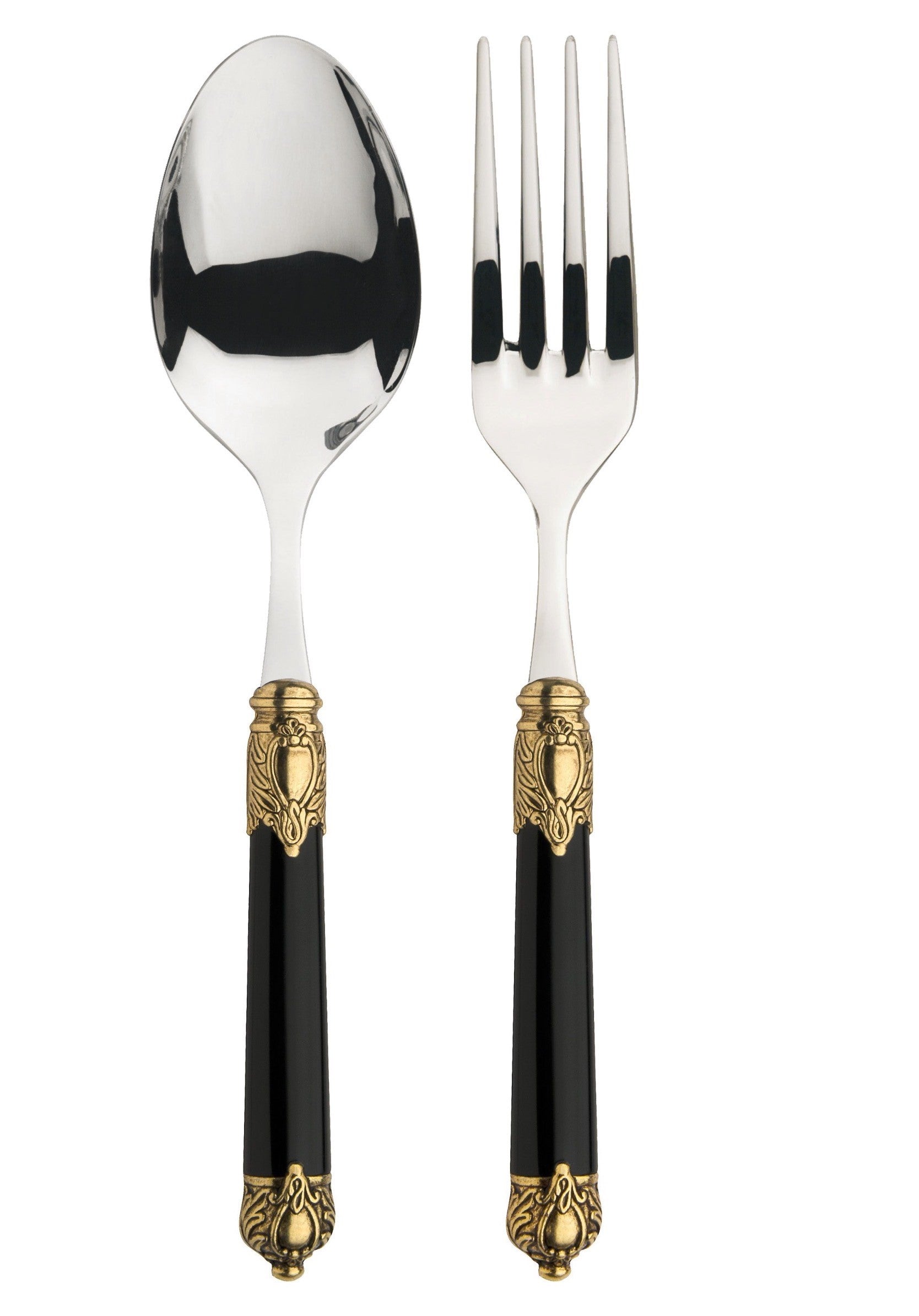 Rinascimento Antique Gold 2 Piece Serving Set, Black — Casa Bugatti
