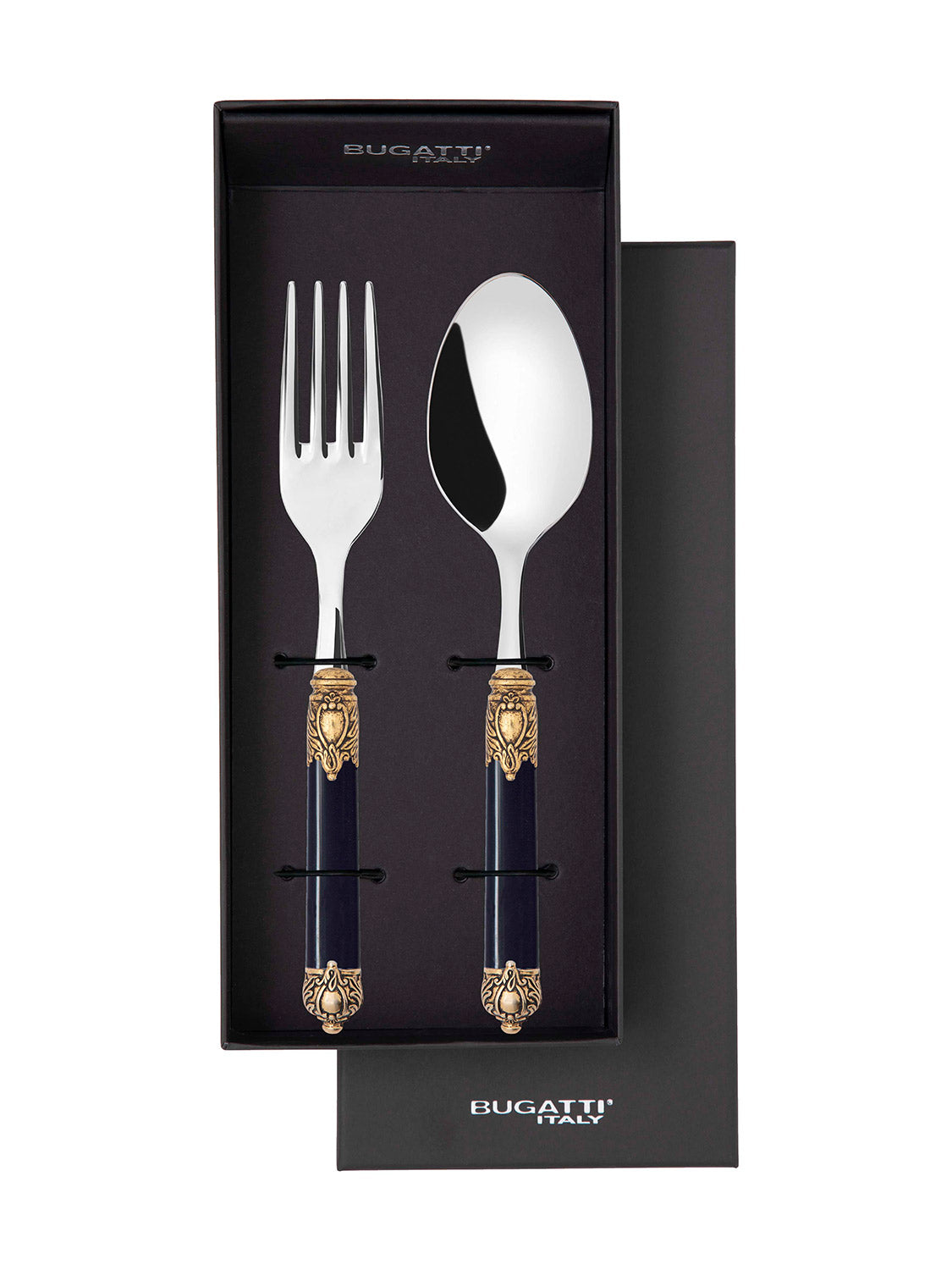 Rinascimento Antique Gold 2 Piece Serving Set, Black — Casa Bugatti