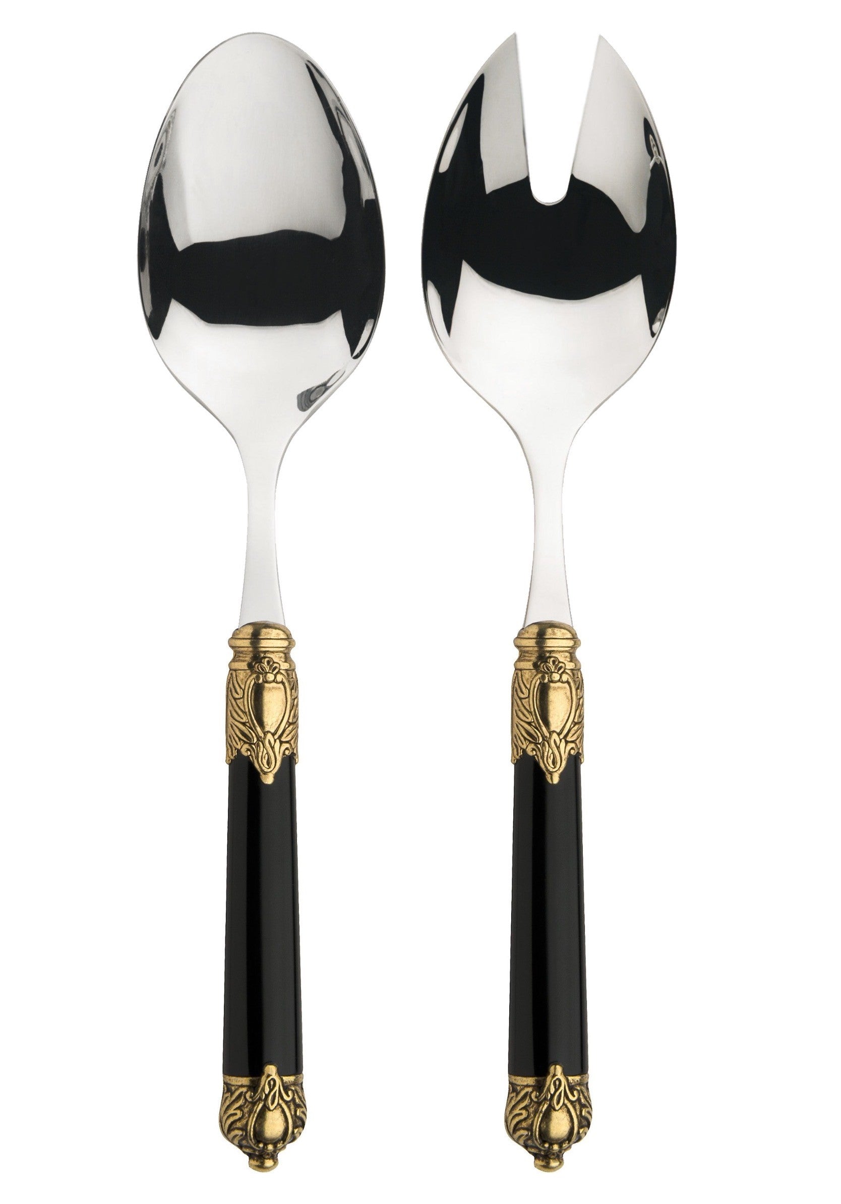 Rinascimento Antique Gold 2 Piece Salad Set, Black — Casa Bugatti