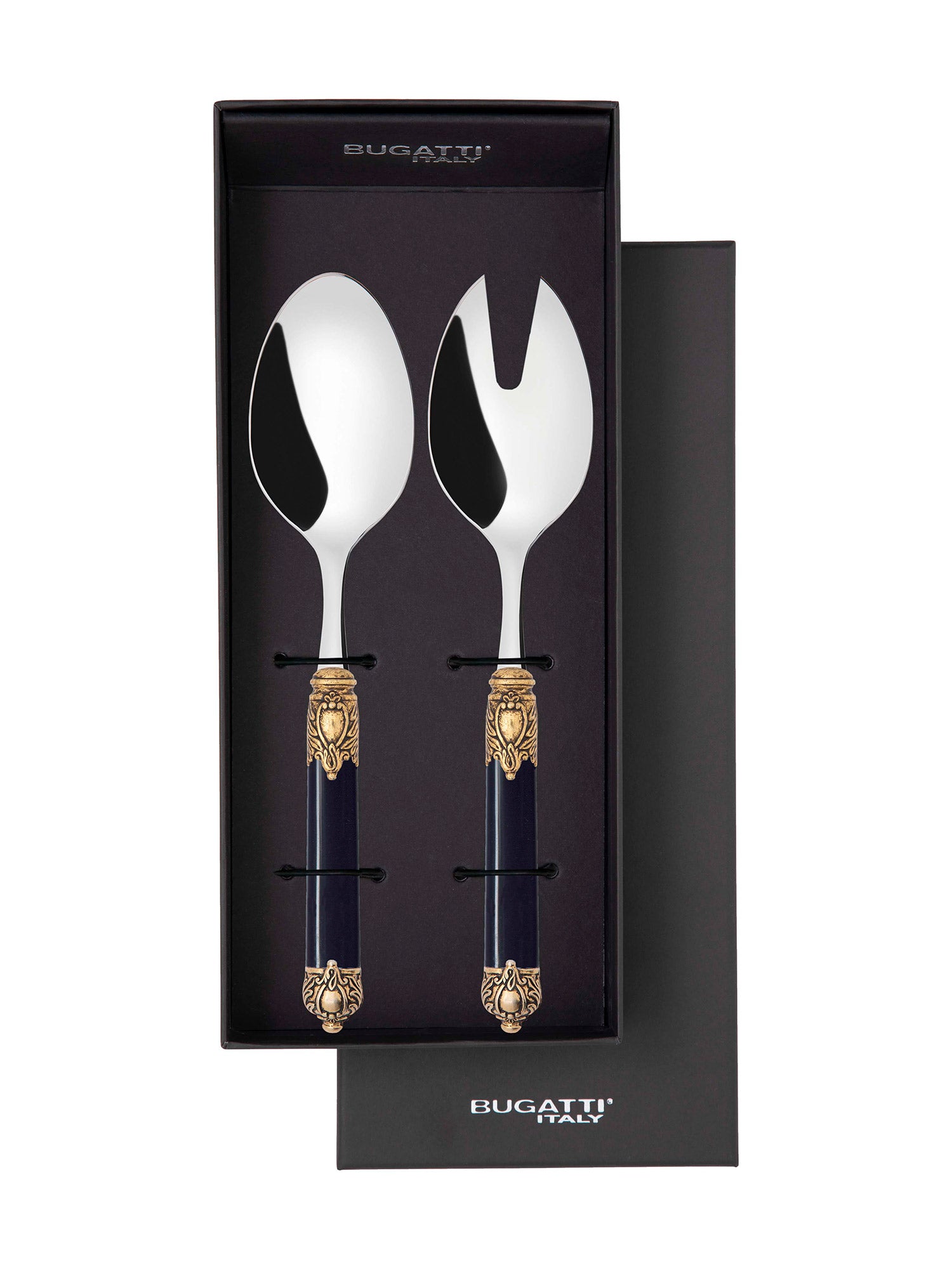 Rinascimento Antique Gold 2 Piece Salad Set, Black — Casa Bugatti