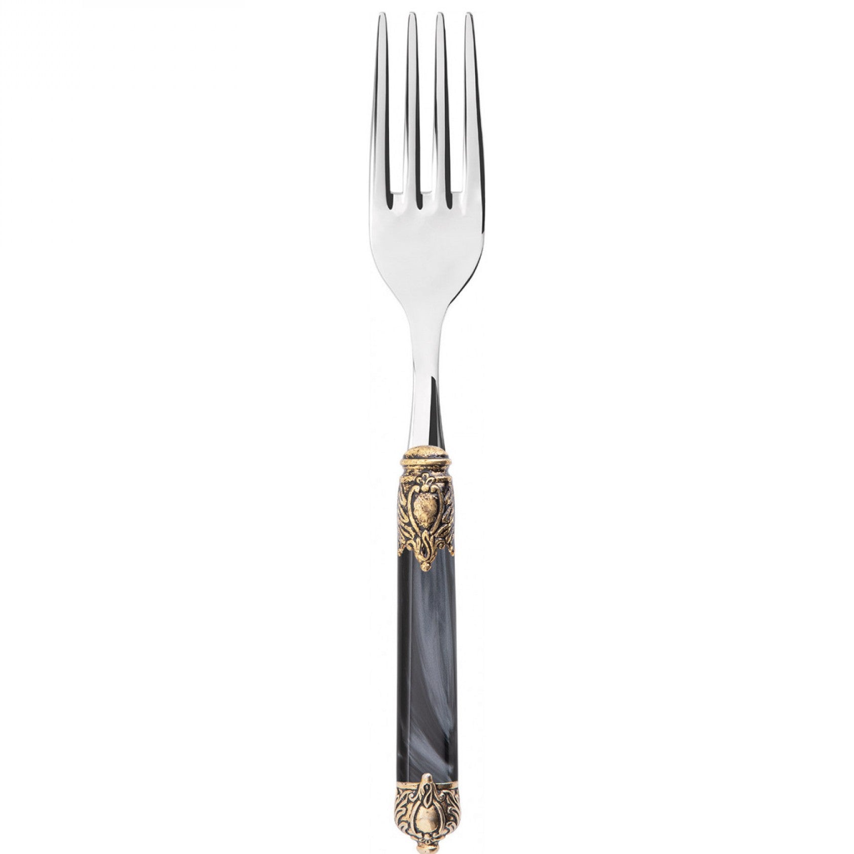 Rinascimento Antique Gold Serving Fork, Charcoal — Casa Bugatti