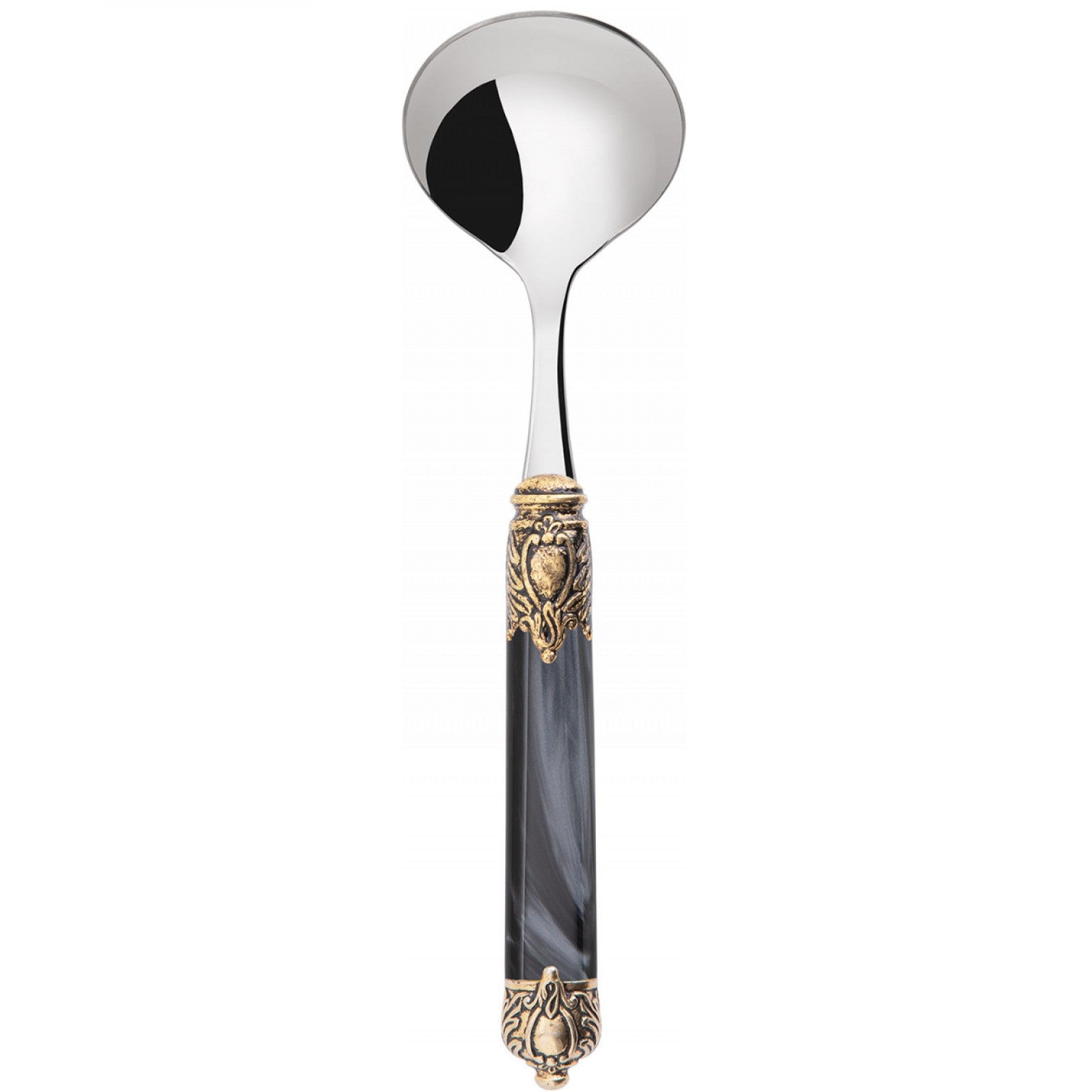 Rinascimento Antique Gold Sauce Ladle - Charcoal-Casa Bugatti USA