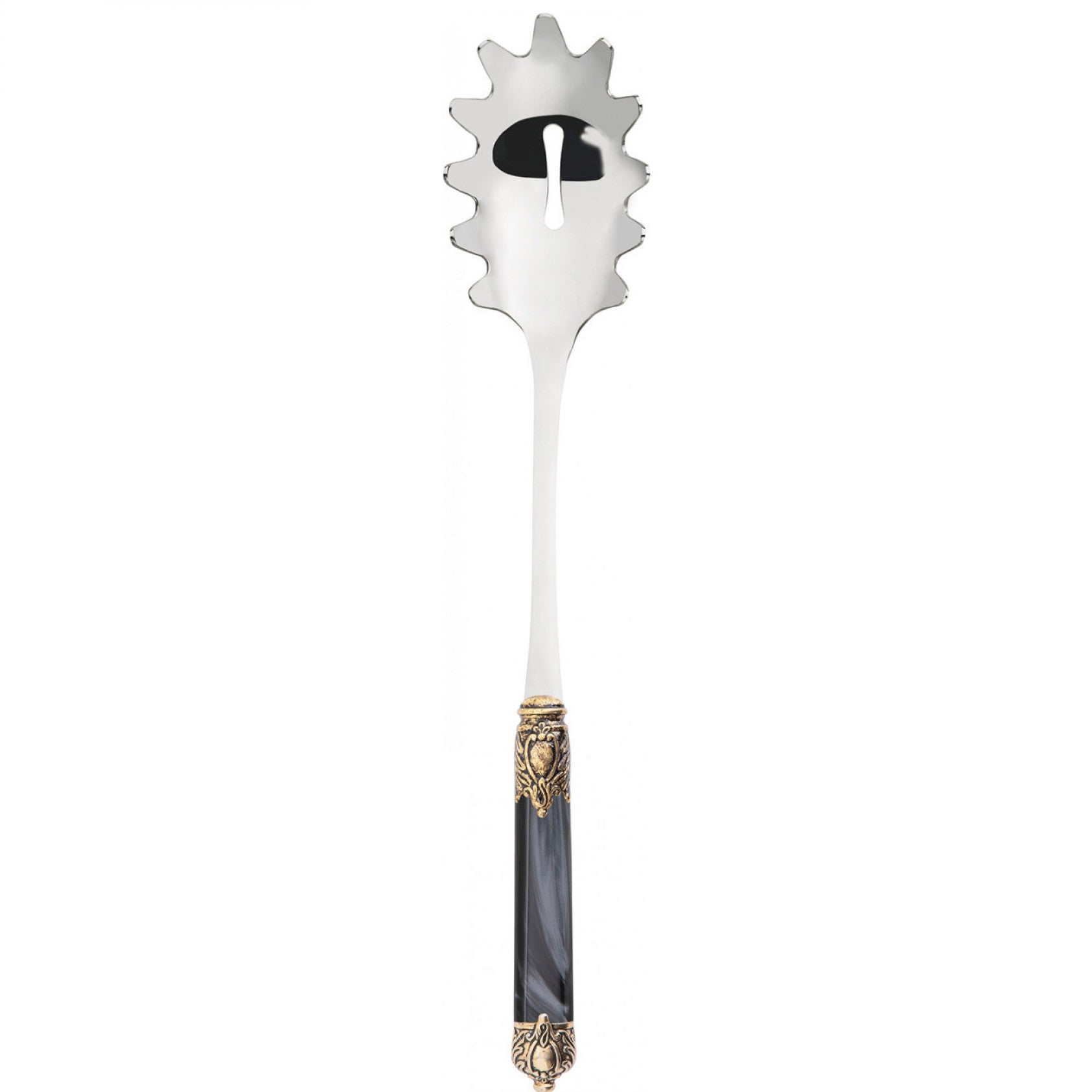 Rinascimento Antique Gold Spaghetti Scoop, Charcoal — Casa Bugatti