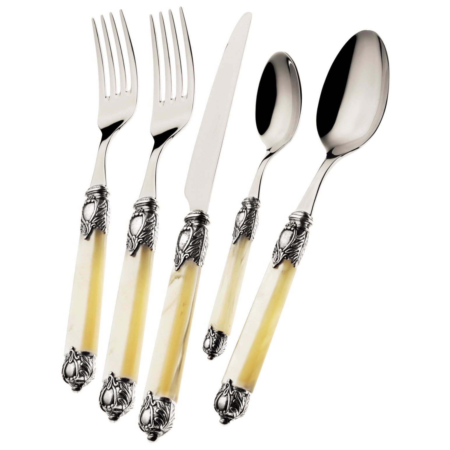 Rinascimento 5 Piece Place Setting - IVORY-Casa Bugatti USA