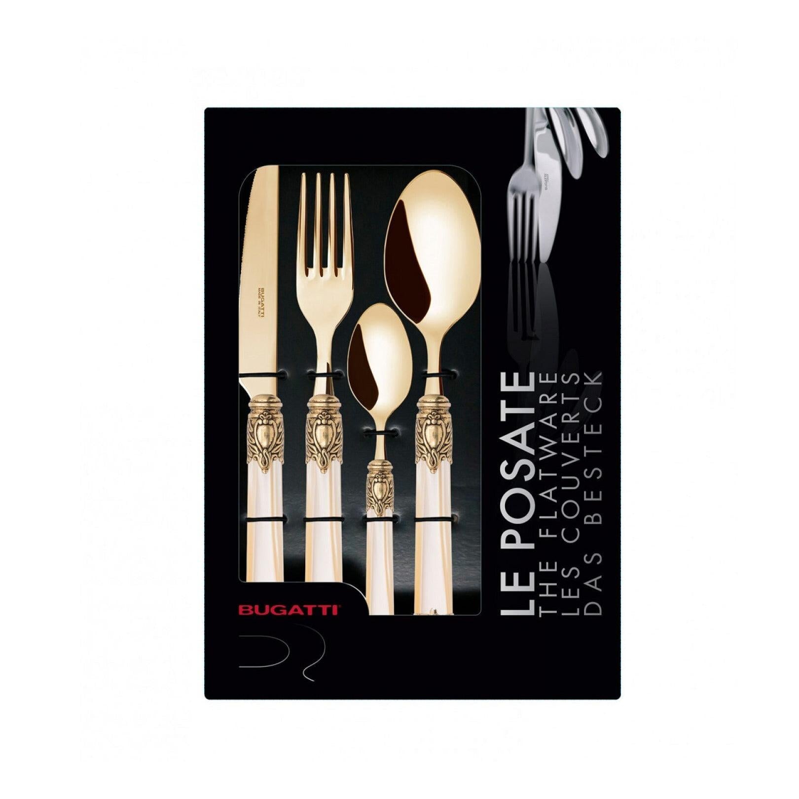 Rinascimento PVD Gold 24 Piece Set ivory-Casa Bugatti USA