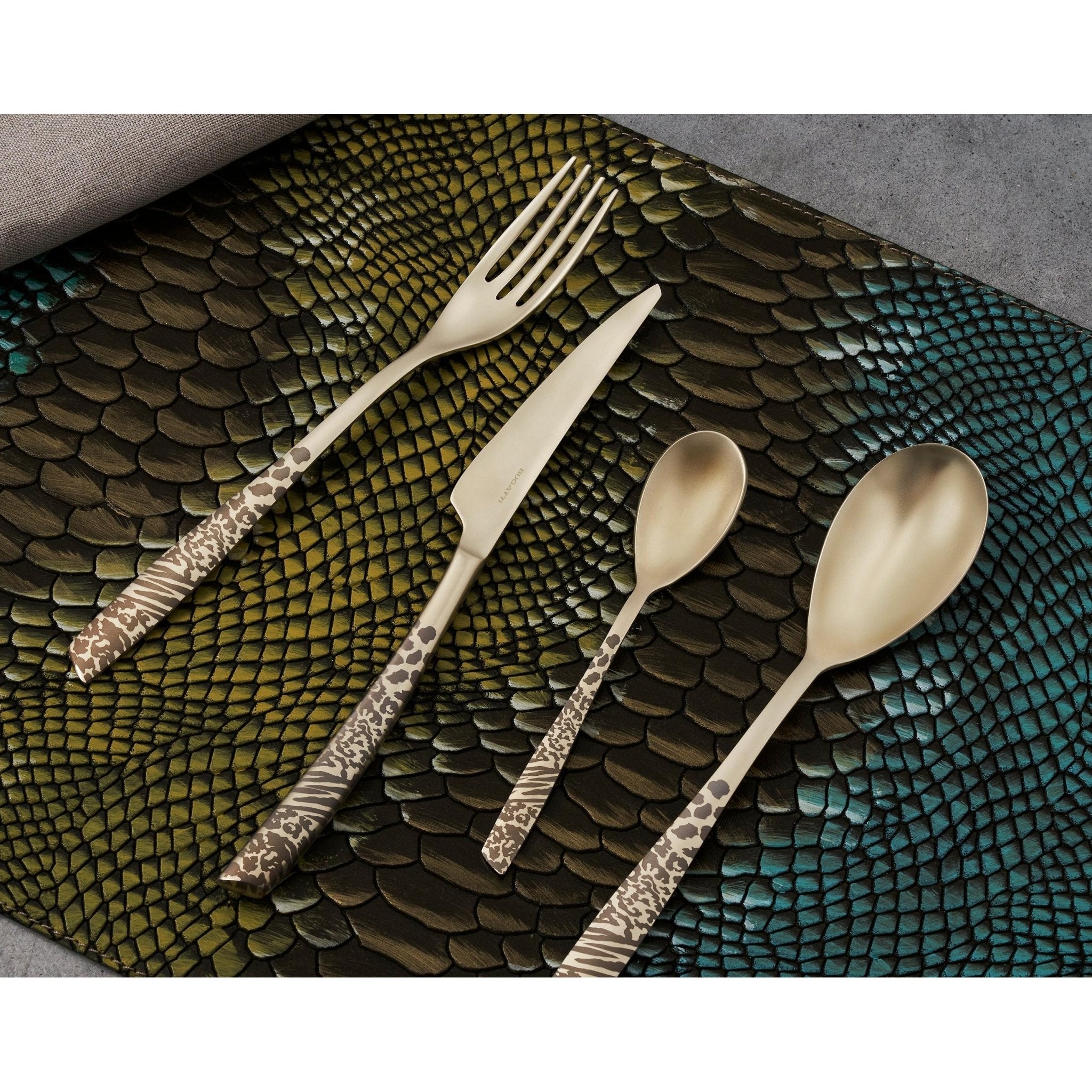 Riviera Animal Print Matte     5 Piece Place Setting-Casa Bugatti USA