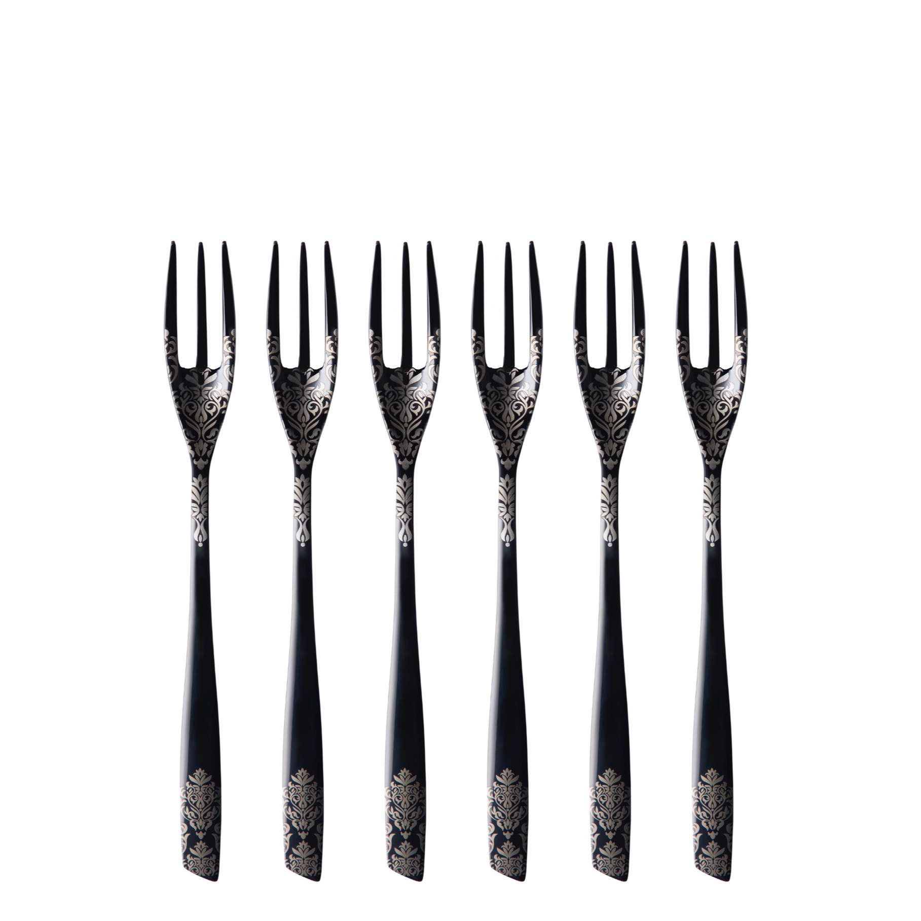 Riviera Black Devorè Cocktail Forks Set-Casa Bugatti USA