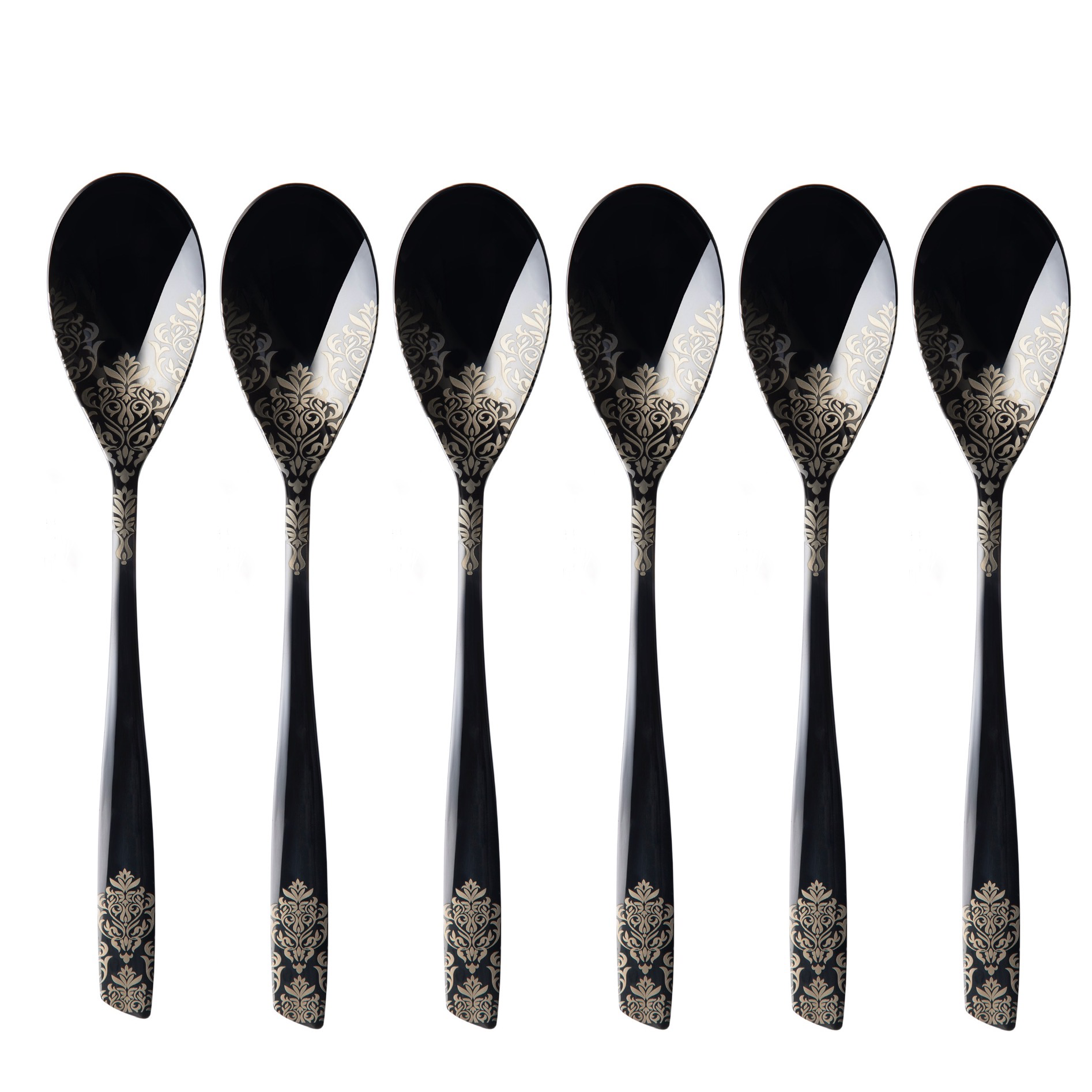 Riviera Black Devorè Dessert Spoons Set-Casa Bugatti USA