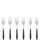 Ares Brushed Cocktail / Cake Fork Set - Black